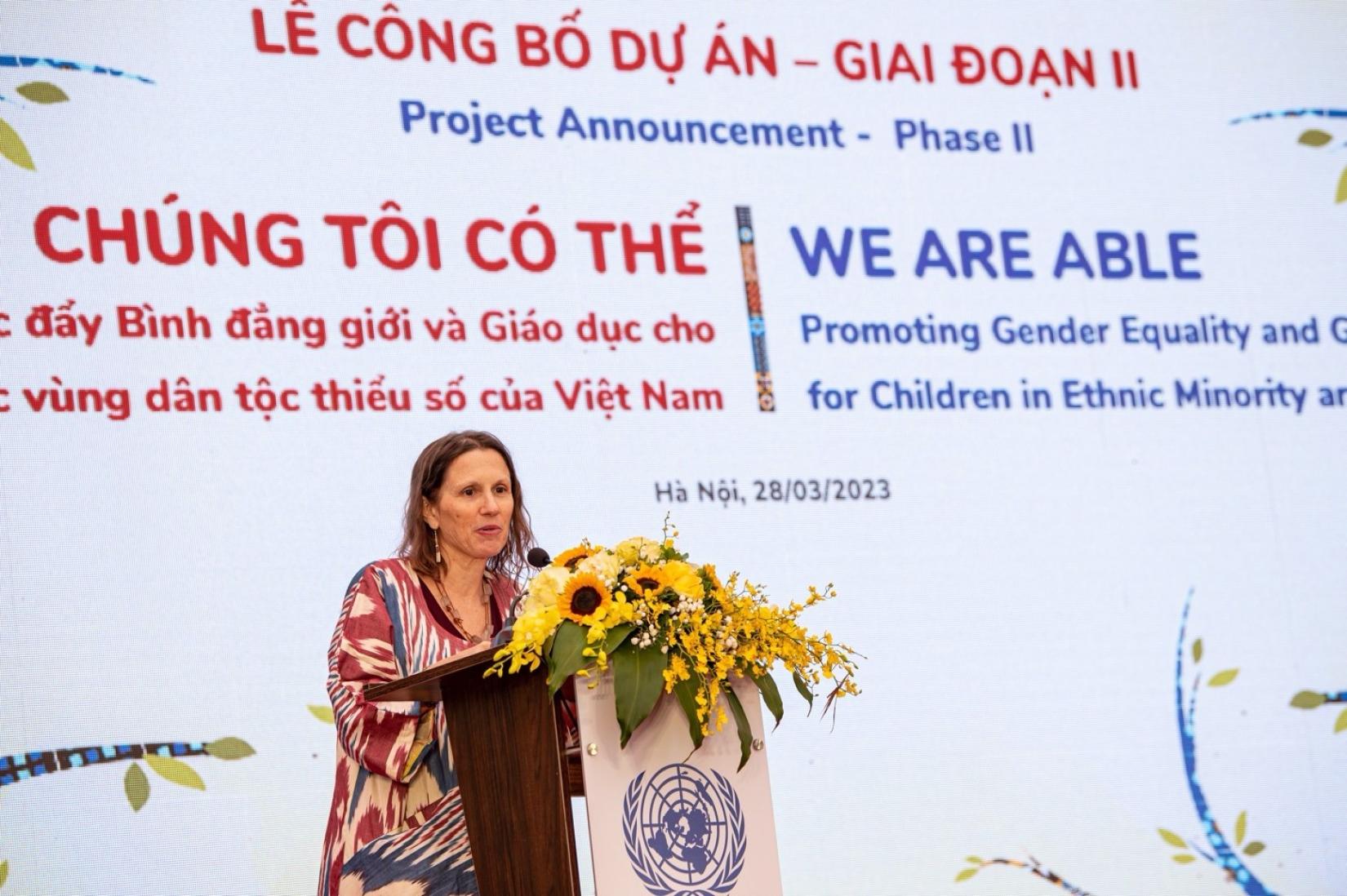 Bà Justine Sass, Trưởng ban Giới và Hòa nhập trong Giáo dục của Trụ sở chính UNESCO tại Paris